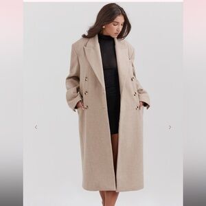 House of CB Carter Oatmeal Double Breasted Coat